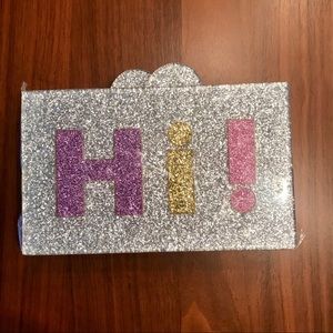 NWOT Bari Lynn Glitter Clutch Purse Hi Bye